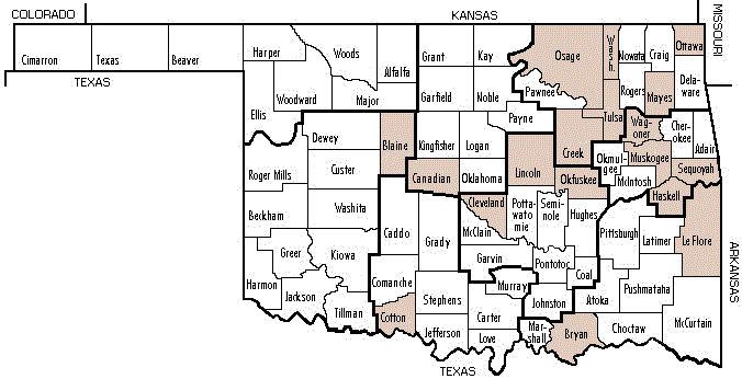 oklahoma state map with counties oklahoma state map with counties