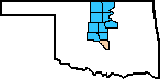 Outline of Oklahoma with Division 4 hi-lighted Outline of Oklahoma with Division 4 hi-lighted