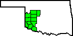 Outline of Oklahoma with Division 5 hi-lighted Outline of Oklahoma with Division 5 hi-lighted