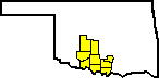 Outline of Oklahoma with Division 7 hi-lighted Outline of Oklahoma with Division 7 hi-lighted