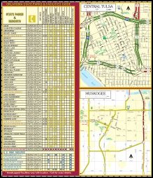 Central Tulsa, Muskogee Maps Inset & State Parks
