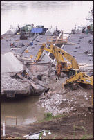 Clearing Debris from South Barge