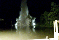Night Explosion to Remove Underwater Structures
