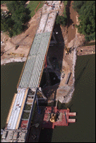 Looking Down on Worksite from Upriver Side