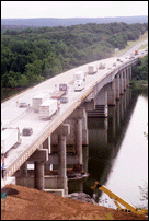 Vehicles Heading East After Opening of Bridge