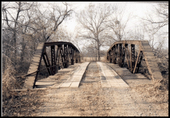An 70-foot Warren pony truss with a polygonal top chord.