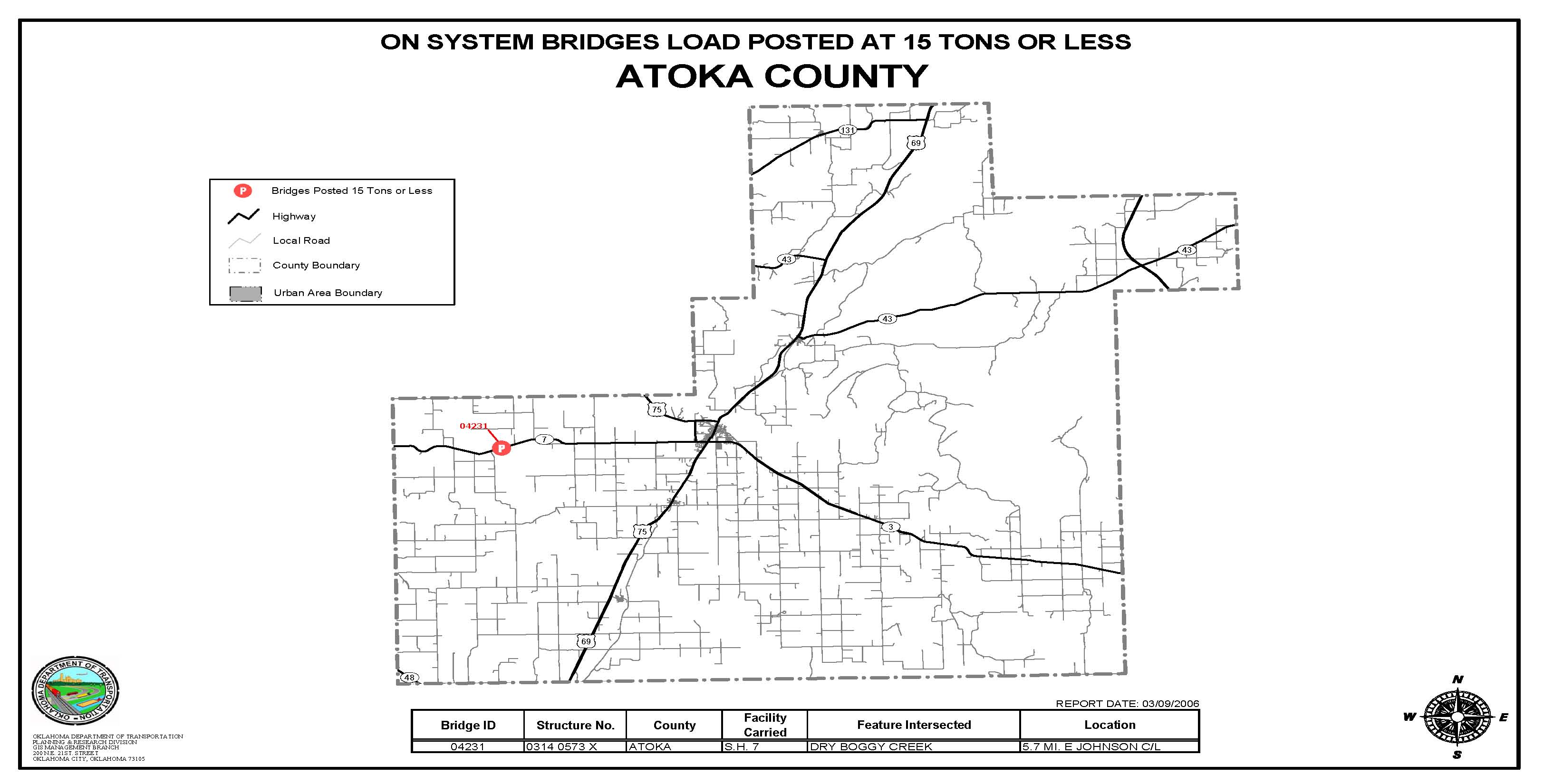 Atoka county map