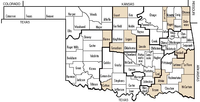 oklahoma state map with counties