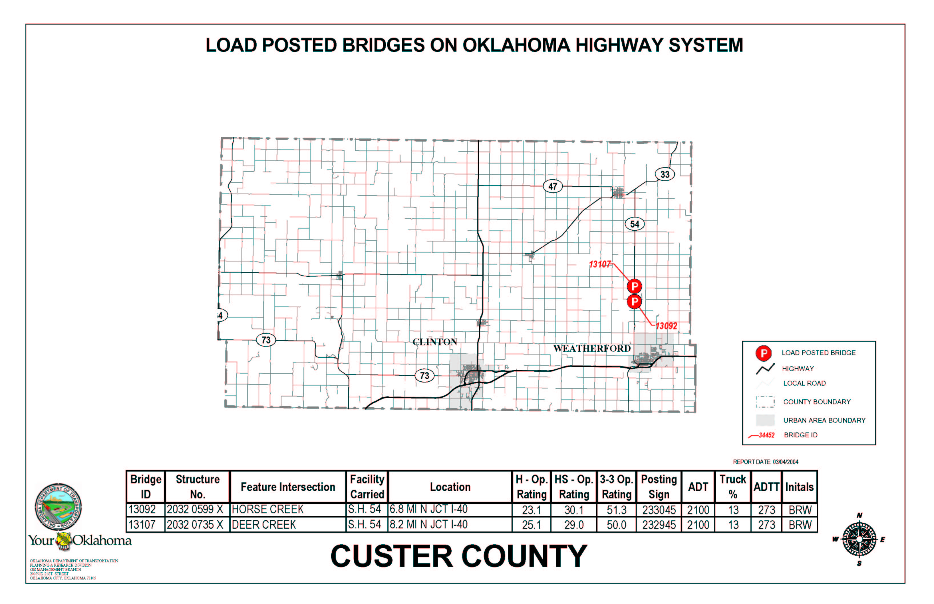Oklahoma Highway System Bridge Postings