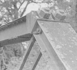 Figure 47.  The nut fastenings on Bridge 59N3500E0370006, a Pratt half-hip near Hallett suggests construction by the Canton Bridge Company, but sure documentation is lacking.