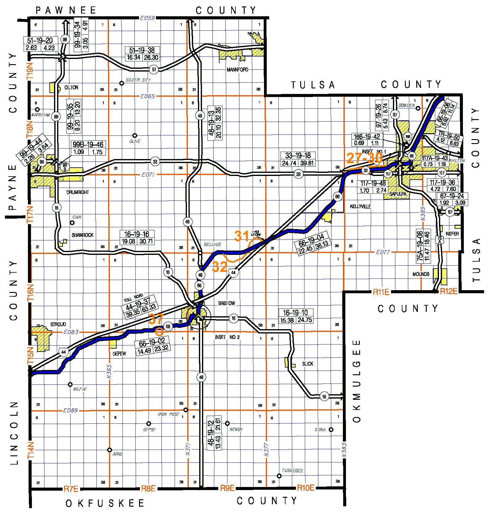 creek county oklahoma map Odot Planning Research Division Route 66 Historic Maps creek county oklahoma map