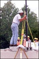 Survey Crew Taking Measurements for Bridge Movements