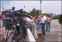 Chief Engineer Talking With Media