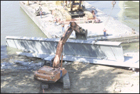 Placing Cutaway Beams on Westside Shoreline