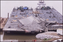 Barges Brought to Shore