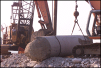 Pier Structure Brought to Shore