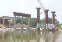 View of Worksite from Downriver