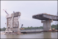 Moving Steel Beams Into Lifting Position