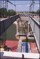 Between Steel Beams on Span Four