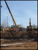 Crane for putting supports in place