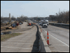 Work zone with traffic moving