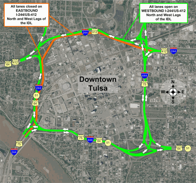 Inner Dispersal Loop in Tulsa Routes