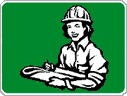 Female wearing a hard hat and holding a set of plans.